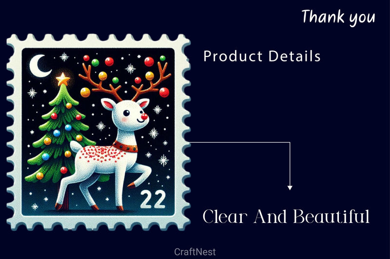 Christmas Reindeer Postage Stamps Clipart Bundle 4 - CraftNest - Digital Crafting and Art