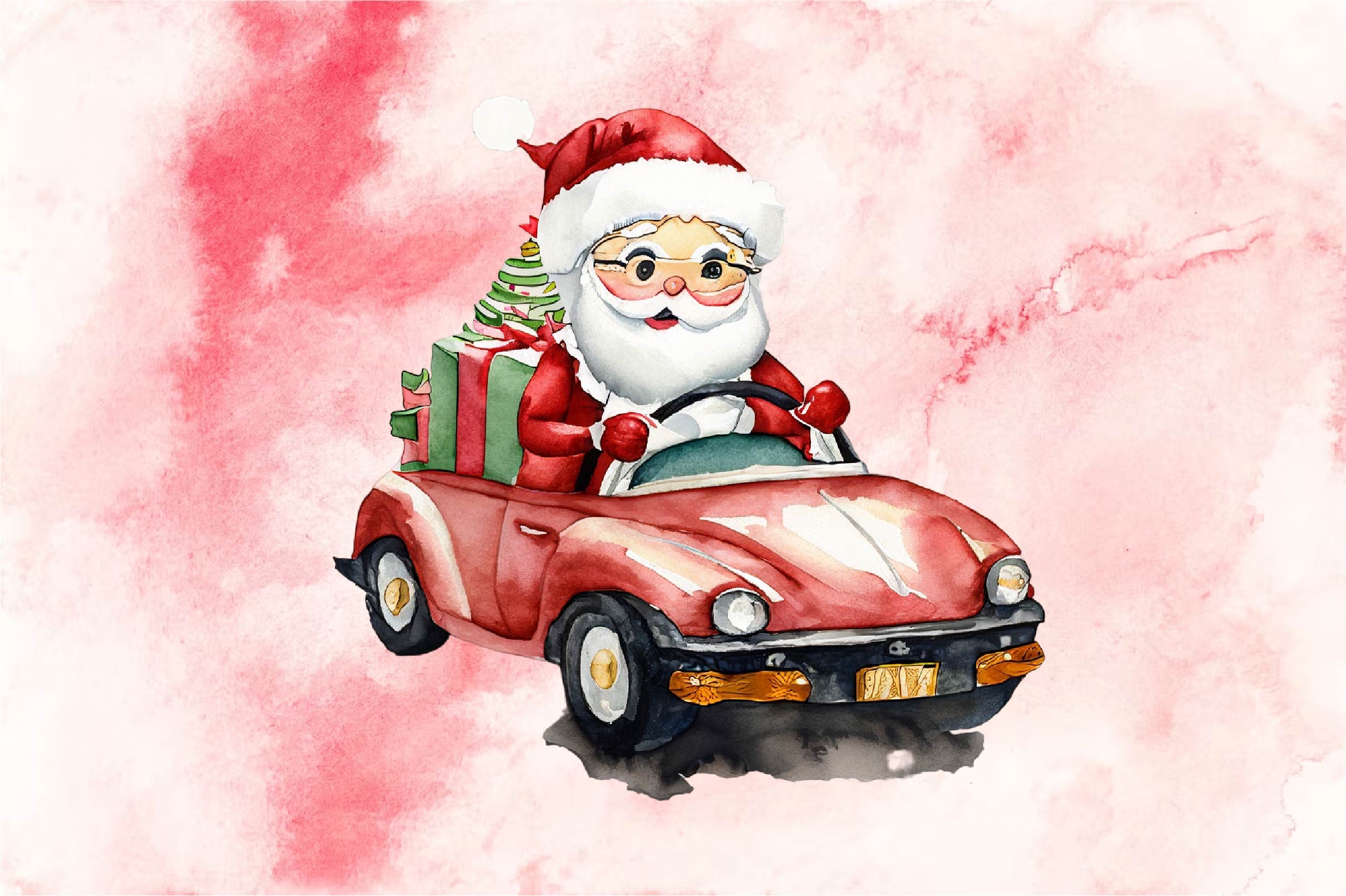 Santa Claus Driving Clipart Bundle - CraftNest - Digital Crafting and Art