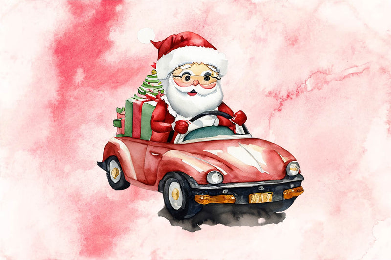 Santa Claus Driving Clipart Bundle - CraftNest - Digital Crafting and Art