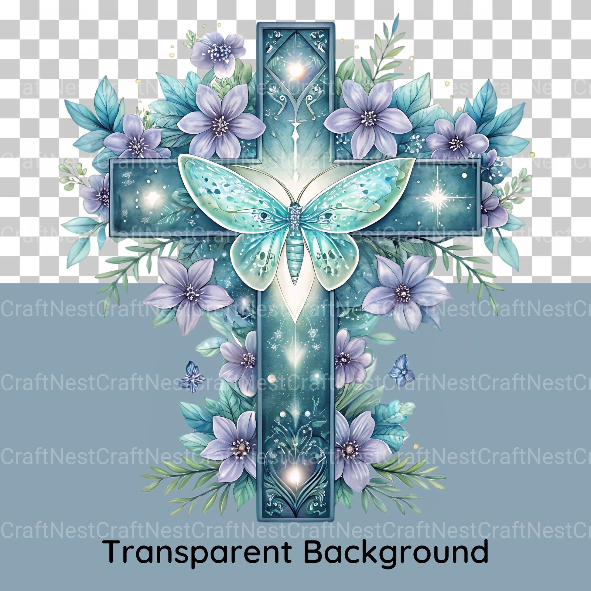 Cross Floral Butterfly Clipart Bundle - CraftNest - Digital Crafting and Art