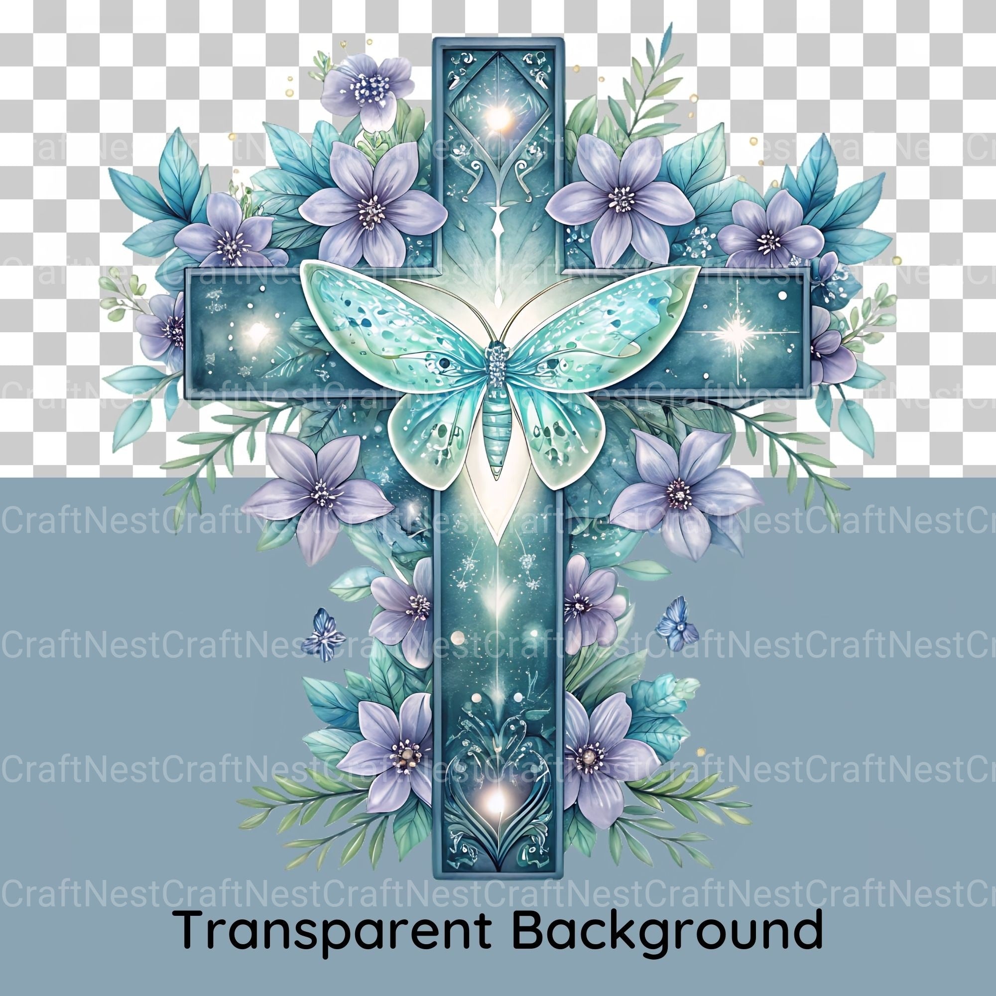 Cross Floral Butterfly Clipart Bundle - CraftNest - Digital Crafting and Art