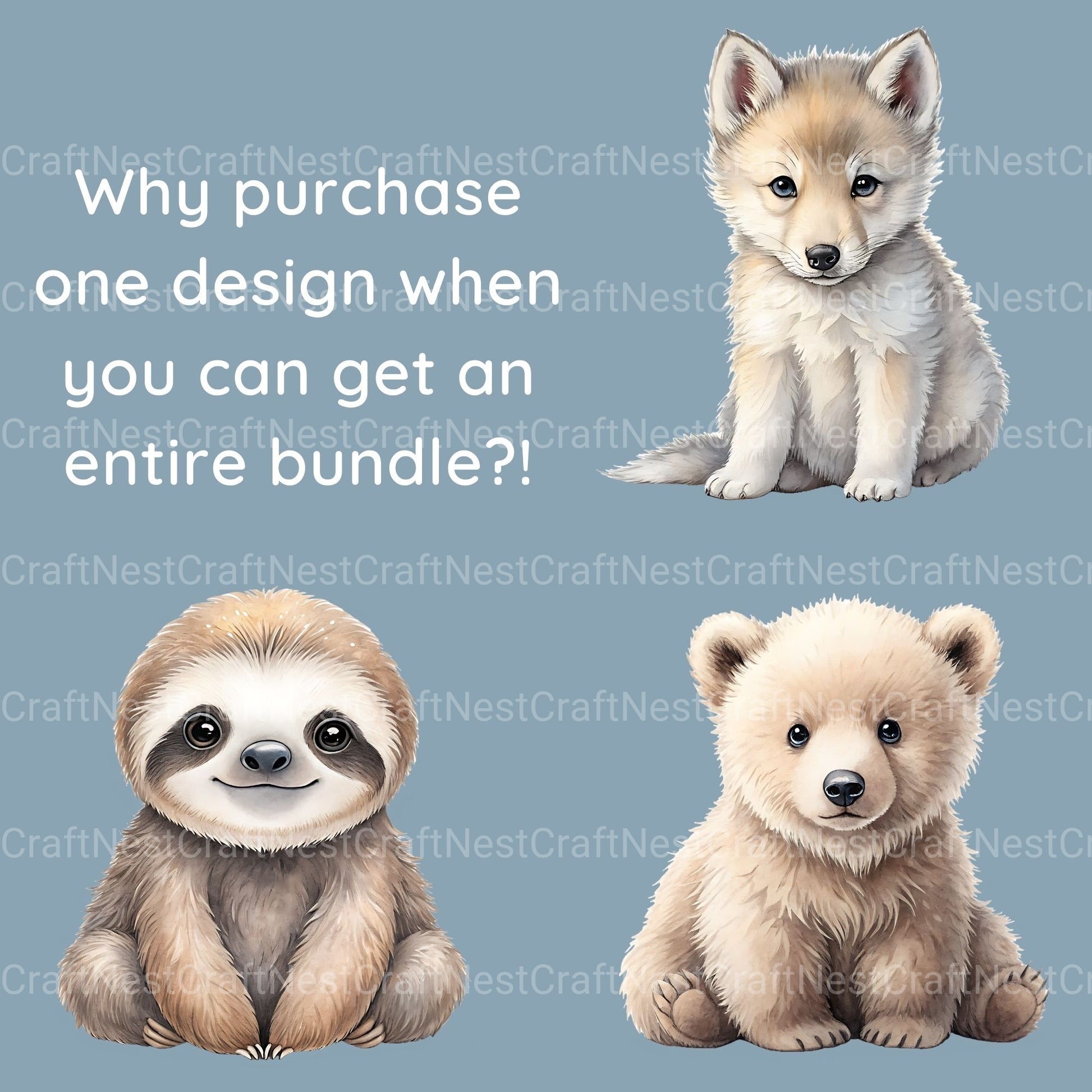 Woodland Animals 1 Clipart Bundle 2 - CraftNest - Digital Crafting and Art