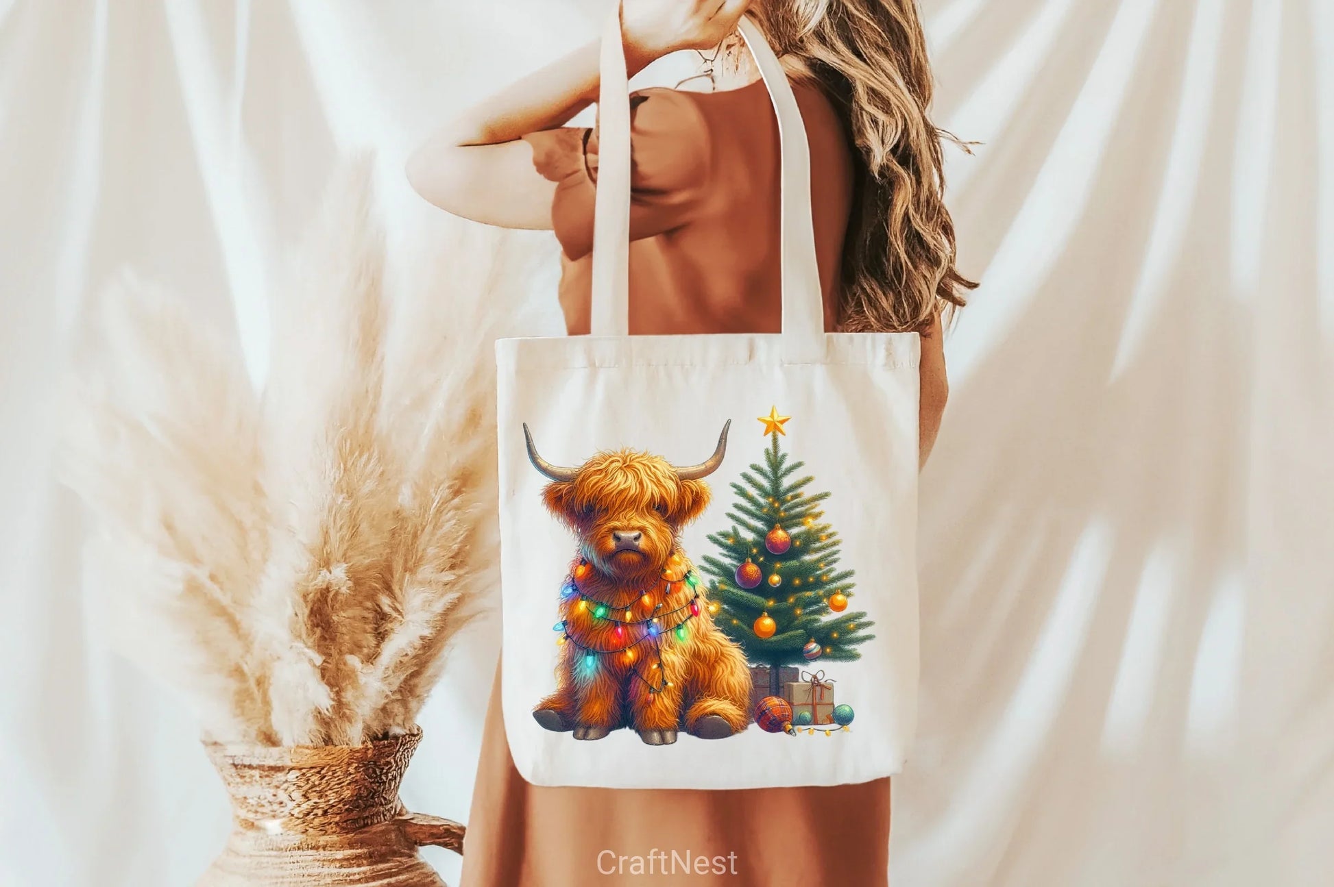 Cute Christmas Highland Cow Clipart Bundle 4 - CraftNest - Digital Crafting and Art