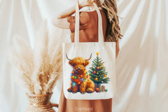 Cute Christmas Highland Cow Clipart Bundle 4 - CraftNest - Digital Crafting and Art