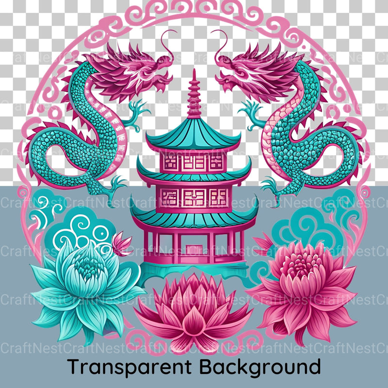Chinoiserie Motif Clipart Bundle - CraftNest - Digital Crafting and Art