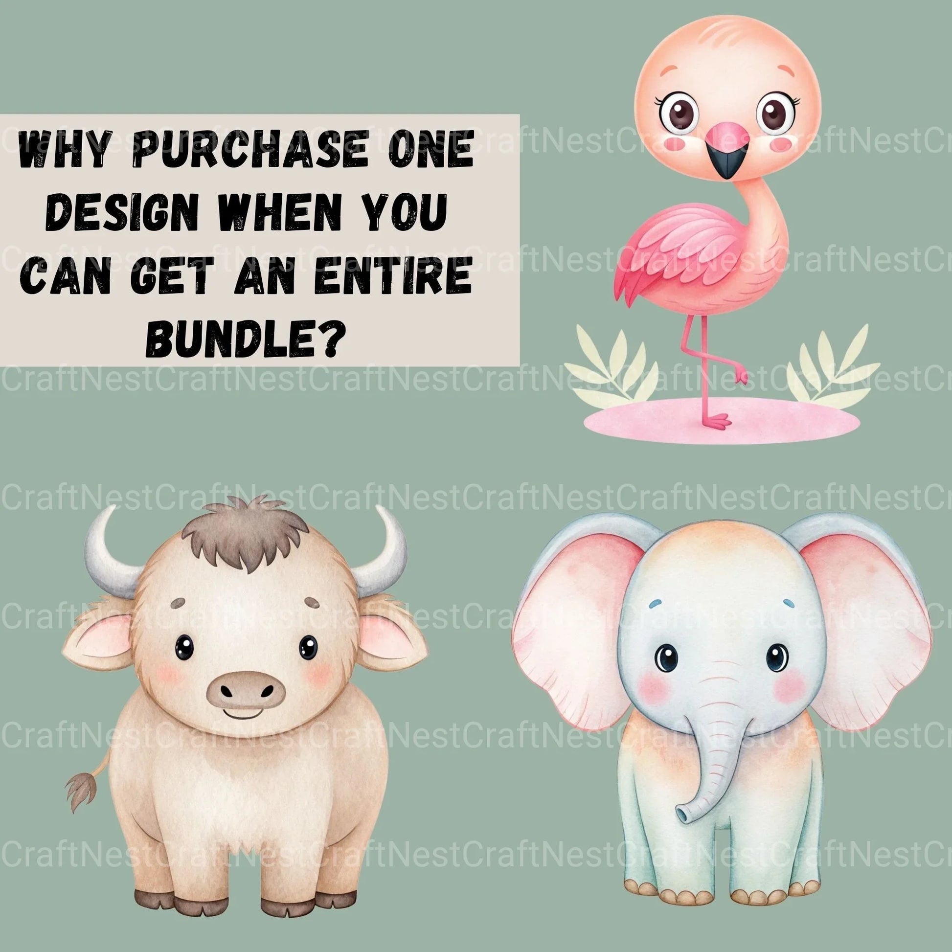 Safari Animals Nursery Clipart Bundle - CraftNest - Digital Crafting and Art