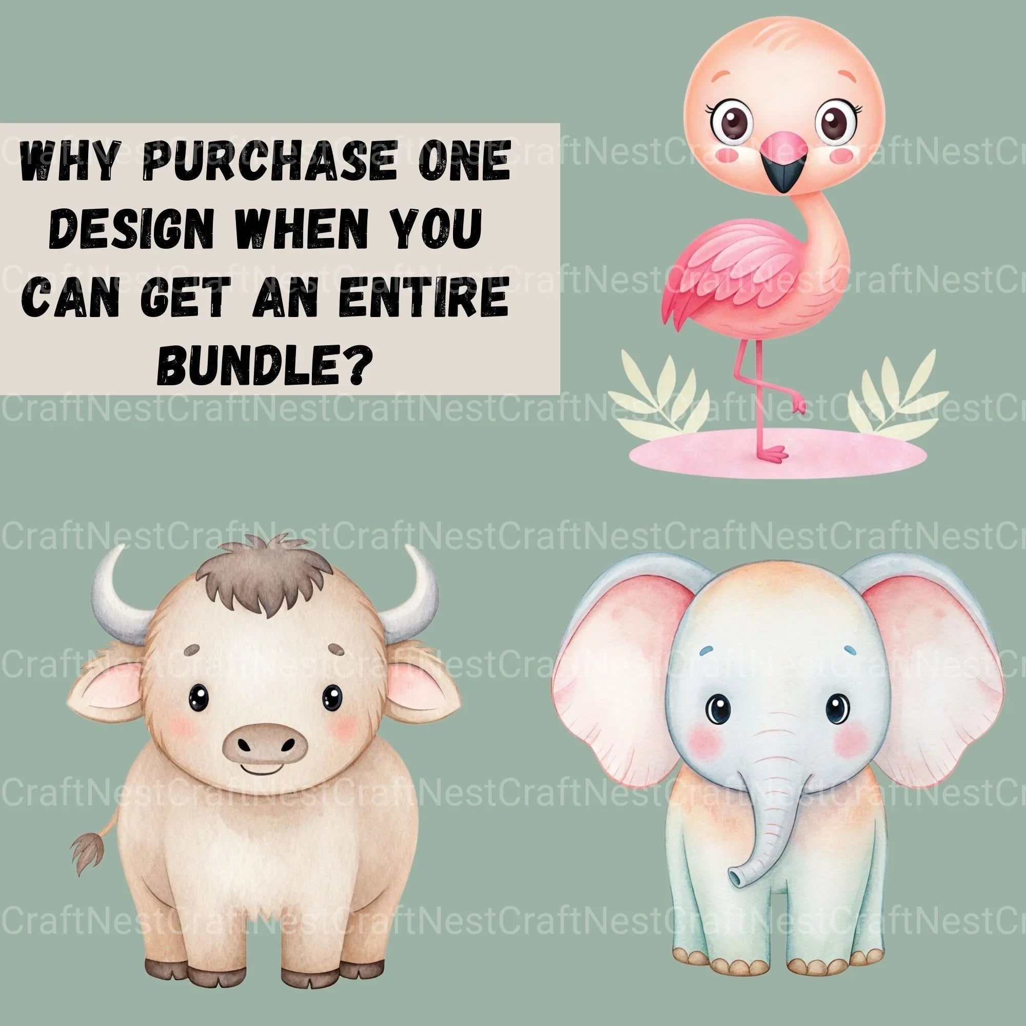 Safari Animals Nursery Clipart Bundle - CraftNest - Digital Crafting and Art