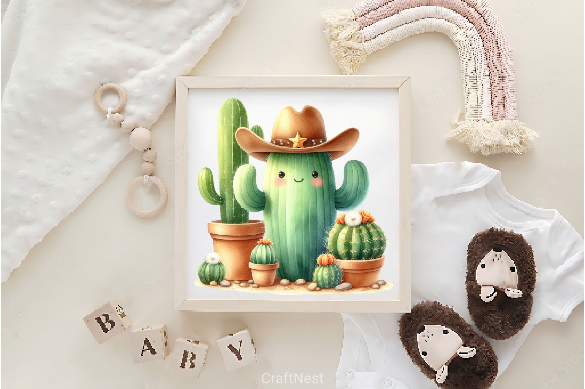 Pastel Western Cactus Clipart Bundle 2 - CraftNest - Digital Crafting and Art
