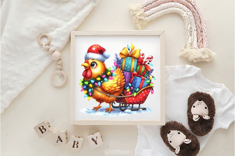 Christmas Funny Chicken Clipart Bundle 2 - CraftNest - Digital Crafting and Art