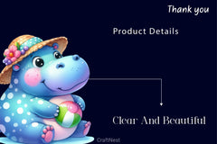 Funny Hippo In Pool Party Clipart Bundle 2 - CraftNest - Digital Crafting and Art