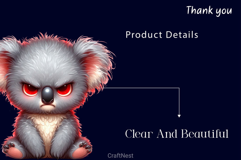 Funny Grumpy Koala Clipart Bundle - CraftNest - Digital Crafting and Art