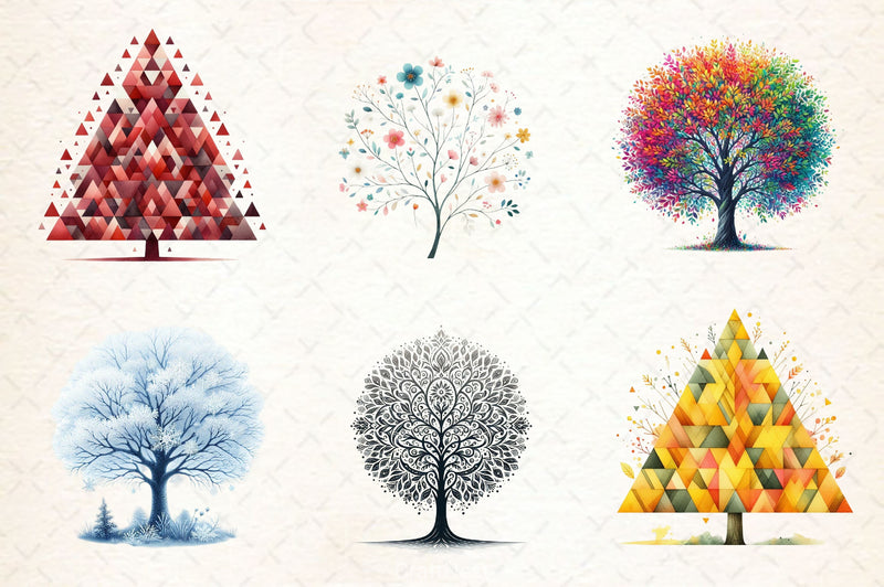 Minimalist Christmas Tree Clipart Bundle 2 - CraftNest - Digital Crafting and Art