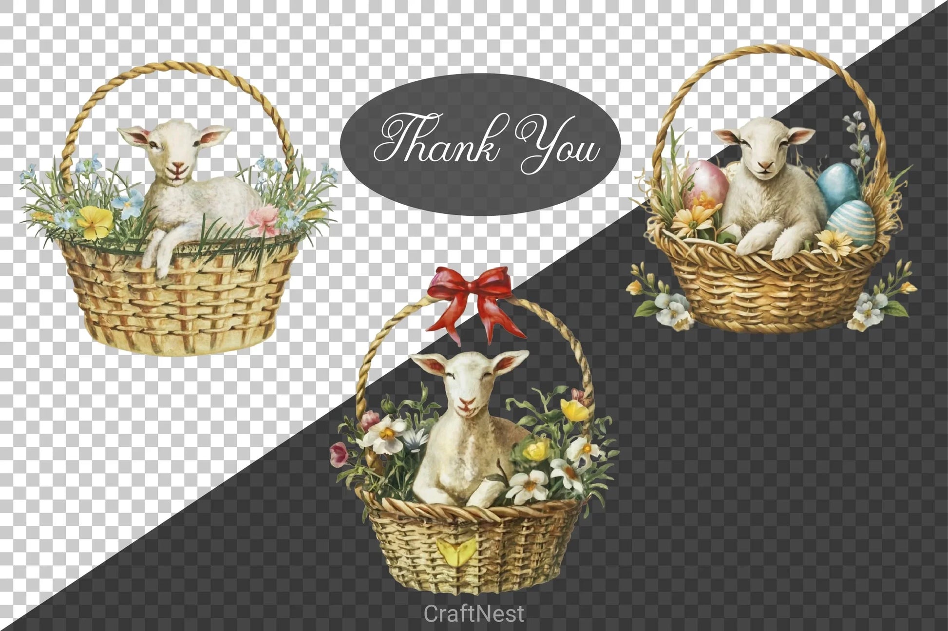 Easter Lamb Clipart Bundle - CraftNest - Digital Crafting and Art