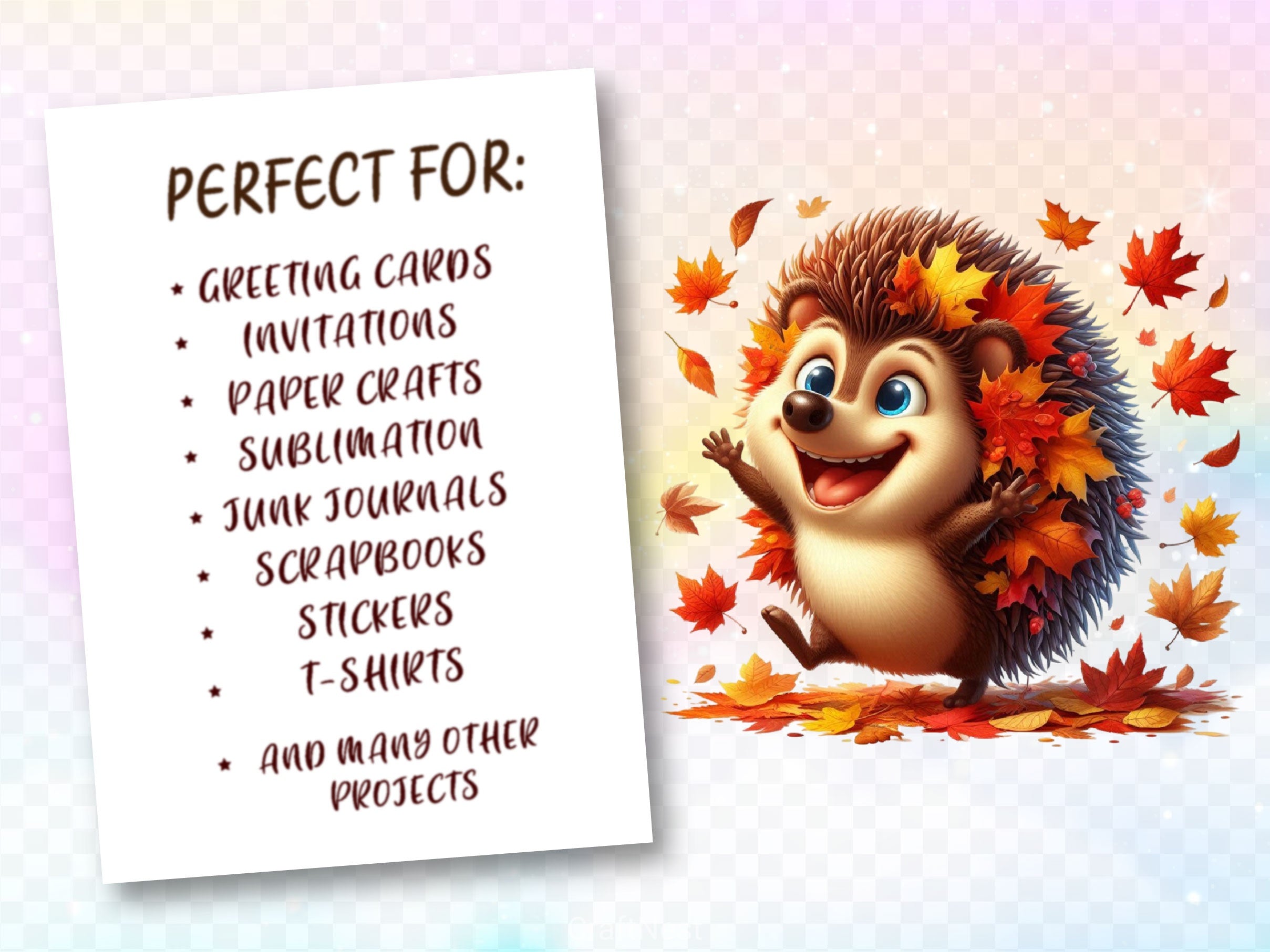 Autumn Funny Hedgehog Clipart Bundle 2 - CraftNest - Digital Crafting and Art
