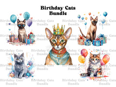 Birthday Cats Clipart - CraftNest