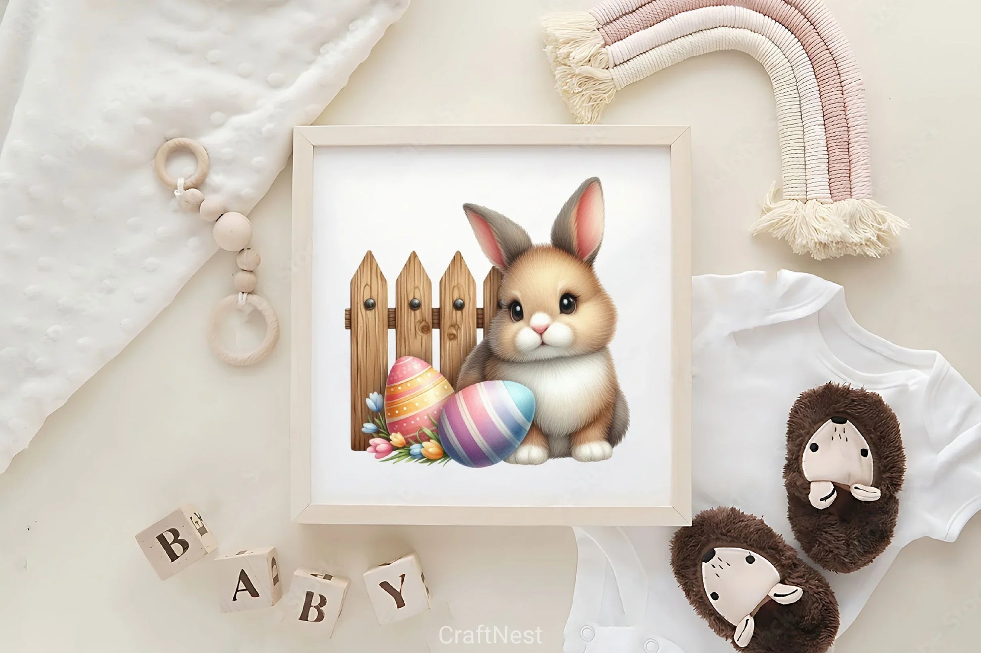 Easter Bunny Fence Clipart Bundle - CraftNest - Digital Crafting and Art