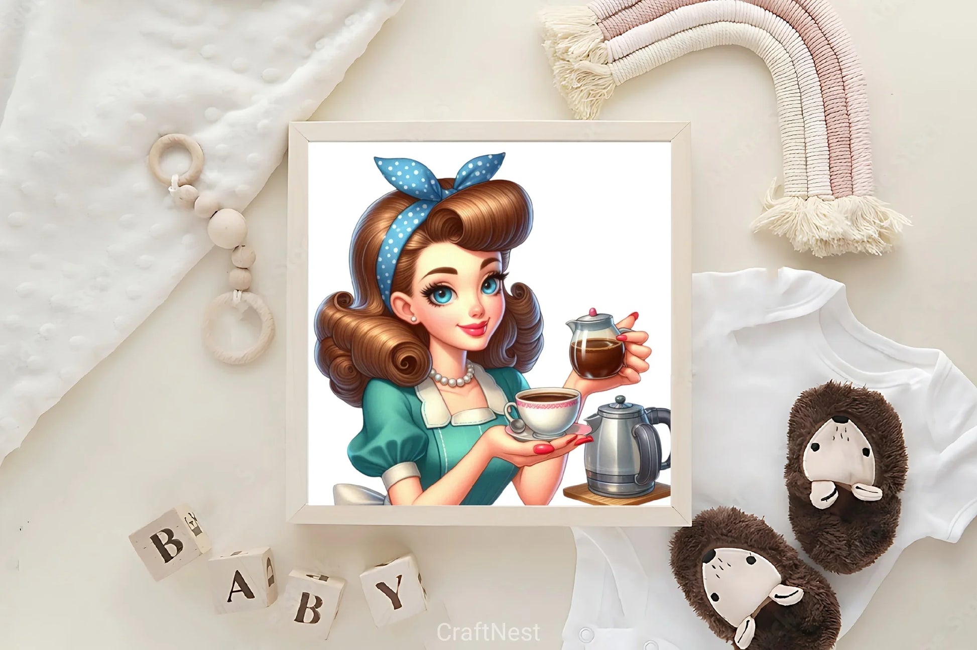 Retro Housewife Coffee Clipart Bundle - CraftNest - Digital Crafting and Art
