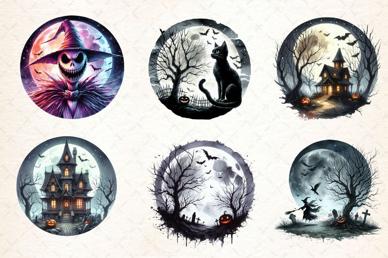 Scary Halloween Scene Clipart Bundle - CraftNest - Digital Crafting and Art