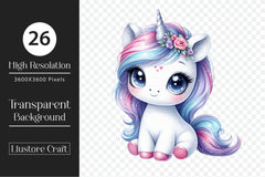 Cute Unicorn Clipart Bundle 14 - CraftNest - Digital Crafting and Art
