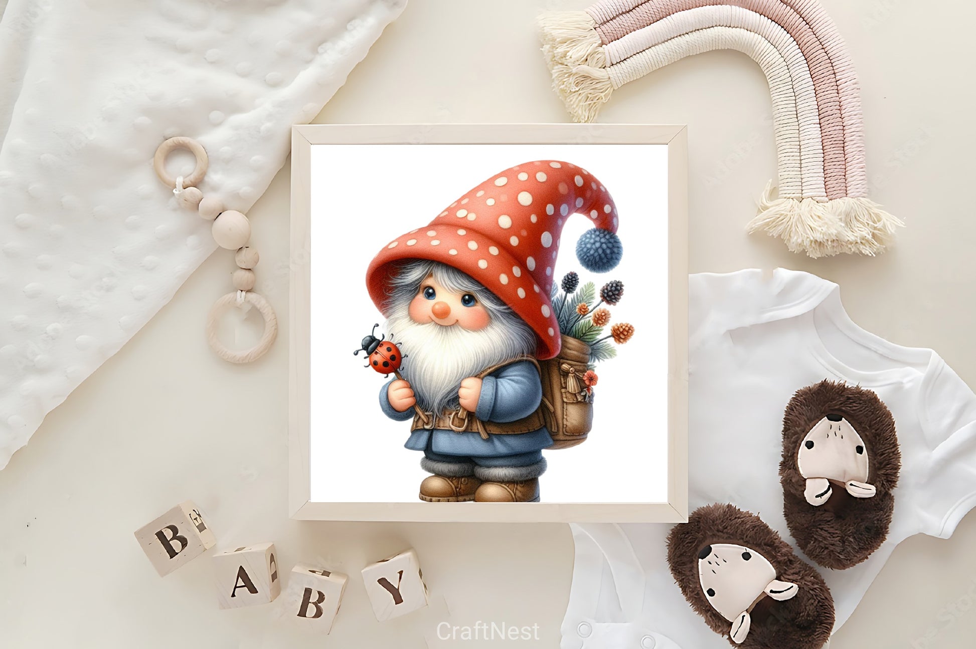 Ladybug Gnome Clipart Bundle - CraftNest - Digital Crafting and Art
