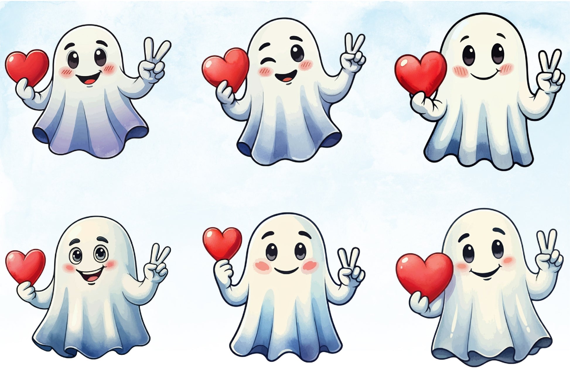 Valentine's Day Ghost Clipart Bundle - CraftNest - Digital Crafting and Art