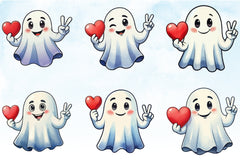 Valentine's Day Ghost Clipart Bundle - CraftNest - Digital Crafting and Art