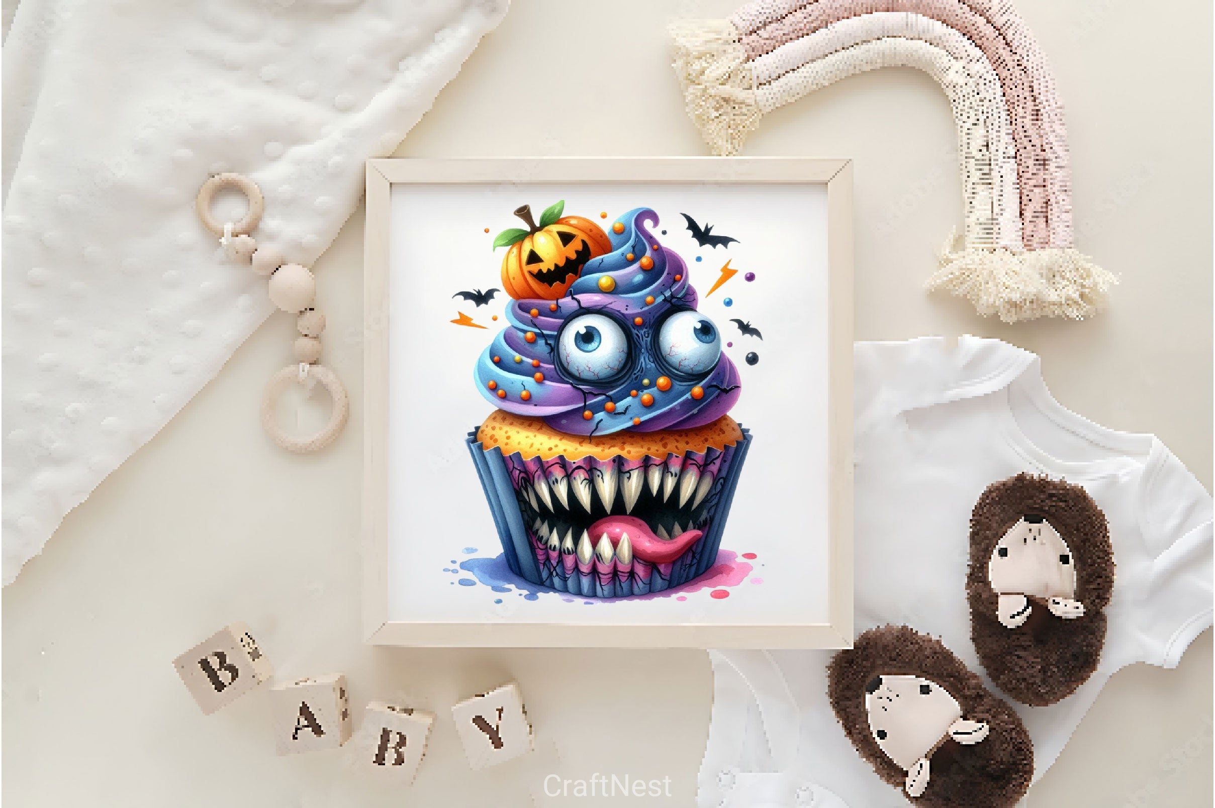 Scary Halloween Cupcake Clipart Bundle 2 - CraftNest - Digital Crafting and Art