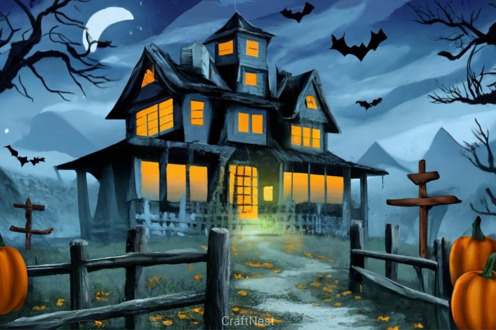Scary Halloween Background Clipart Bundle 2 - CraftNest - Digital Crafting and Art