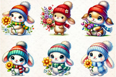 Spring Bunny Clipart Bundle - CraftNest - Digital Crafting and Art