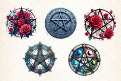 Gothic Pentacles Clipart Bundle - CraftNest - Digital Crafting and Art