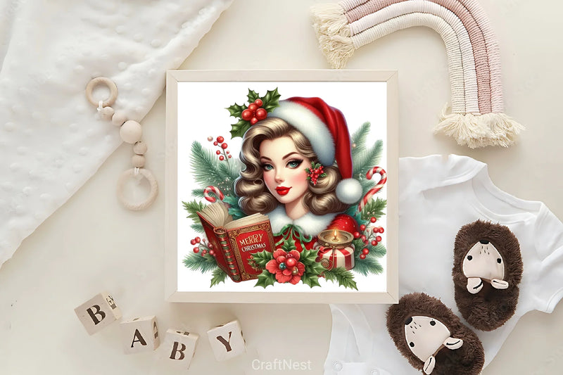 Christmas Pin Up Girls Clipart Bundle - CraftNest - Digital Crafting and Art