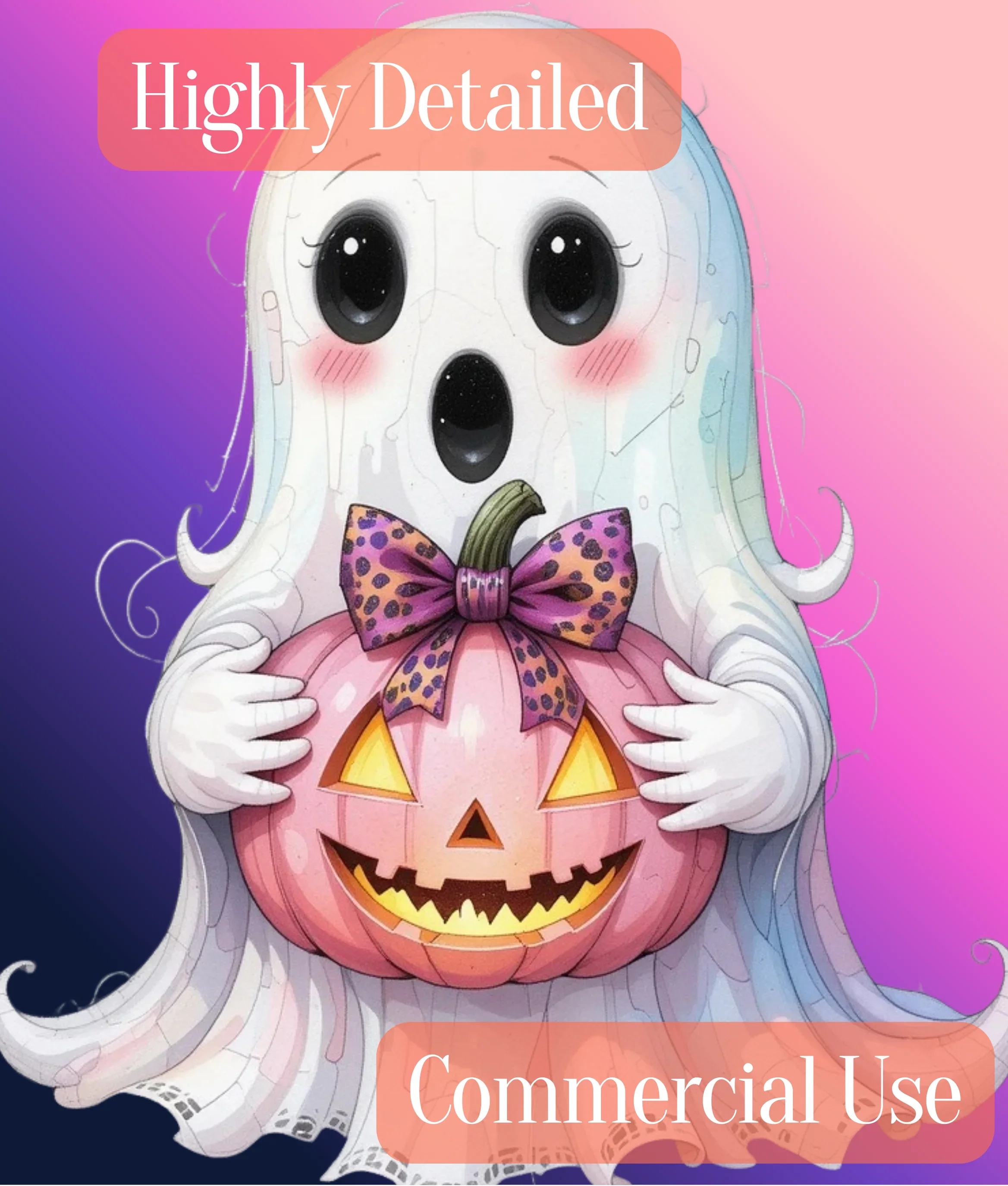 Preppy Halloween Ghost Clipart Bundle - CraftNest - Digital Crafting and Art