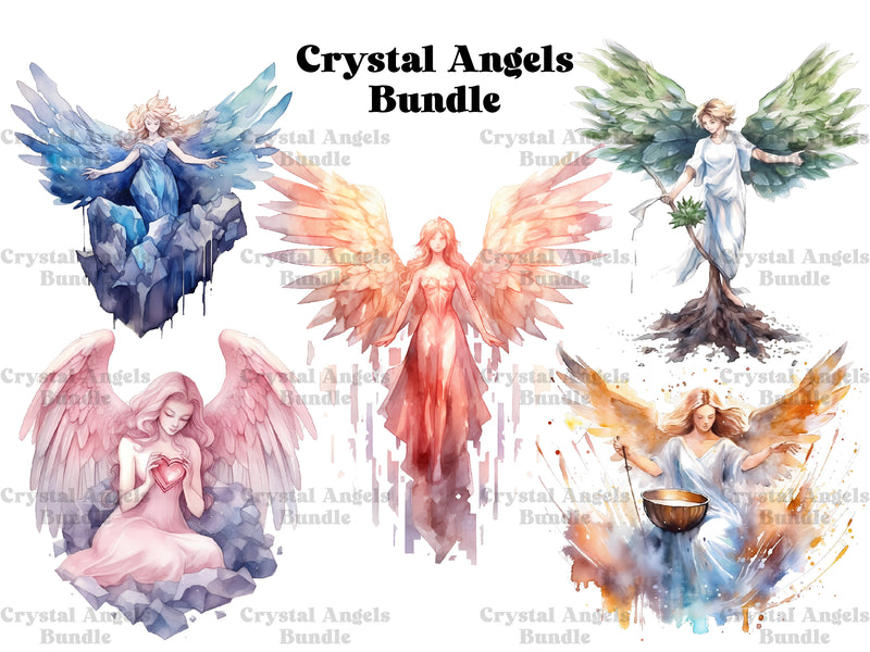 Crystal Angels Clipart - CraftNest