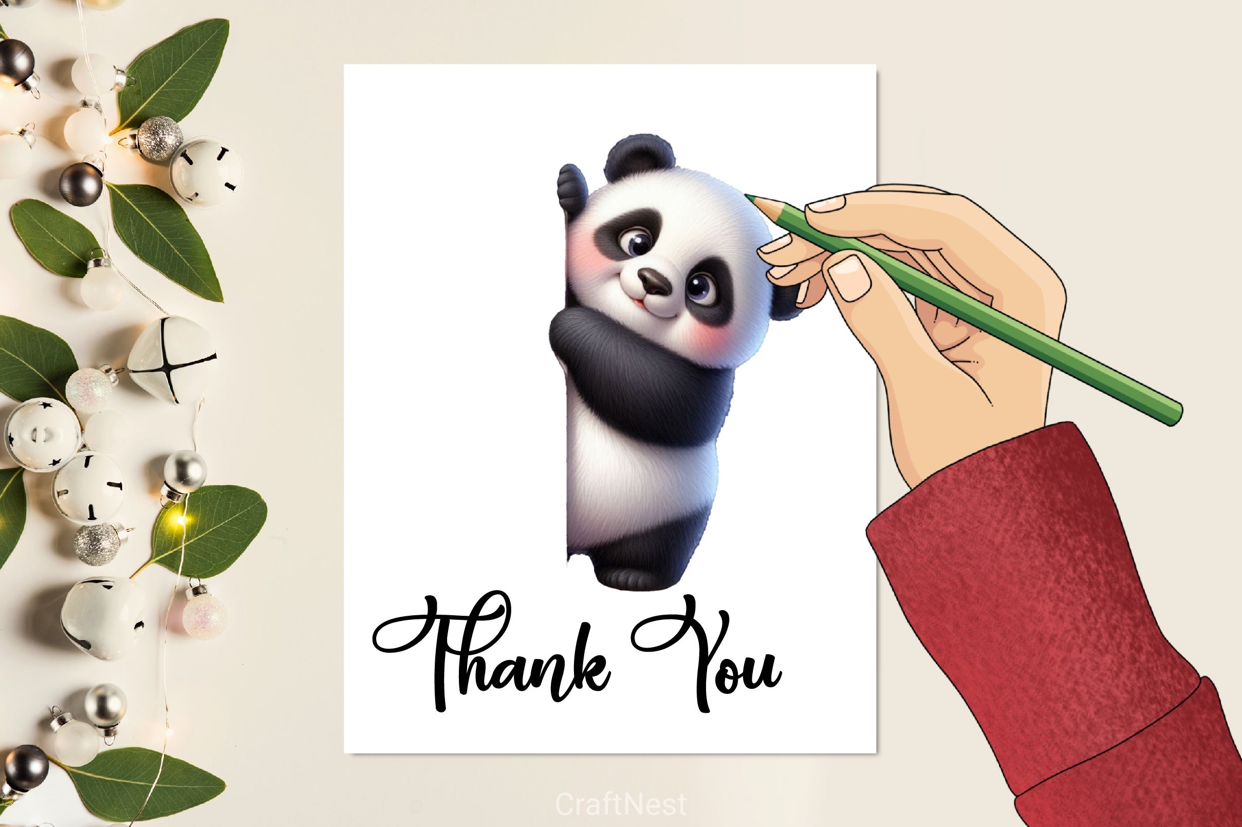 Panda Peeking Clipart Bundle - CraftNest - Digital Crafting and Art