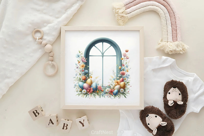 Easter Floral Window Clipart Bundle - CraftNest - Digital Crafting and Art