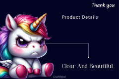 Funny Grumpy Unicorn Clipart Bundle - CraftNest - Digital Crafting and Art