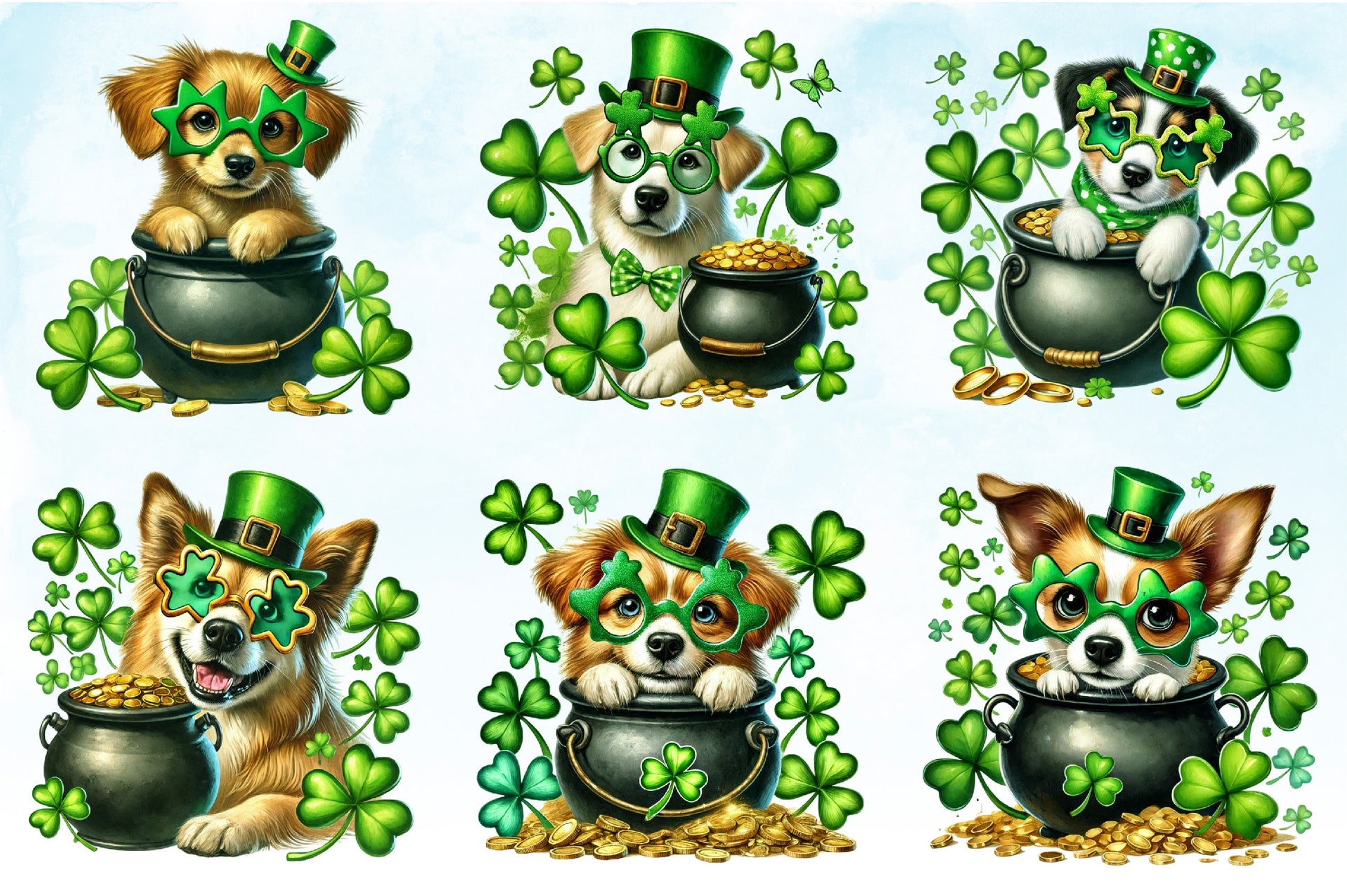 St Patrick's Day Dog Clipart Bundle - CraftNest - Digital Crafting and Art