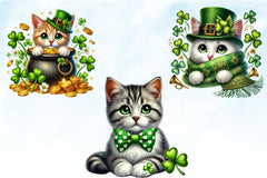 St Patrick's Day Cats Clipart Bundle 3 - CraftNest - Digital Crafting and Art