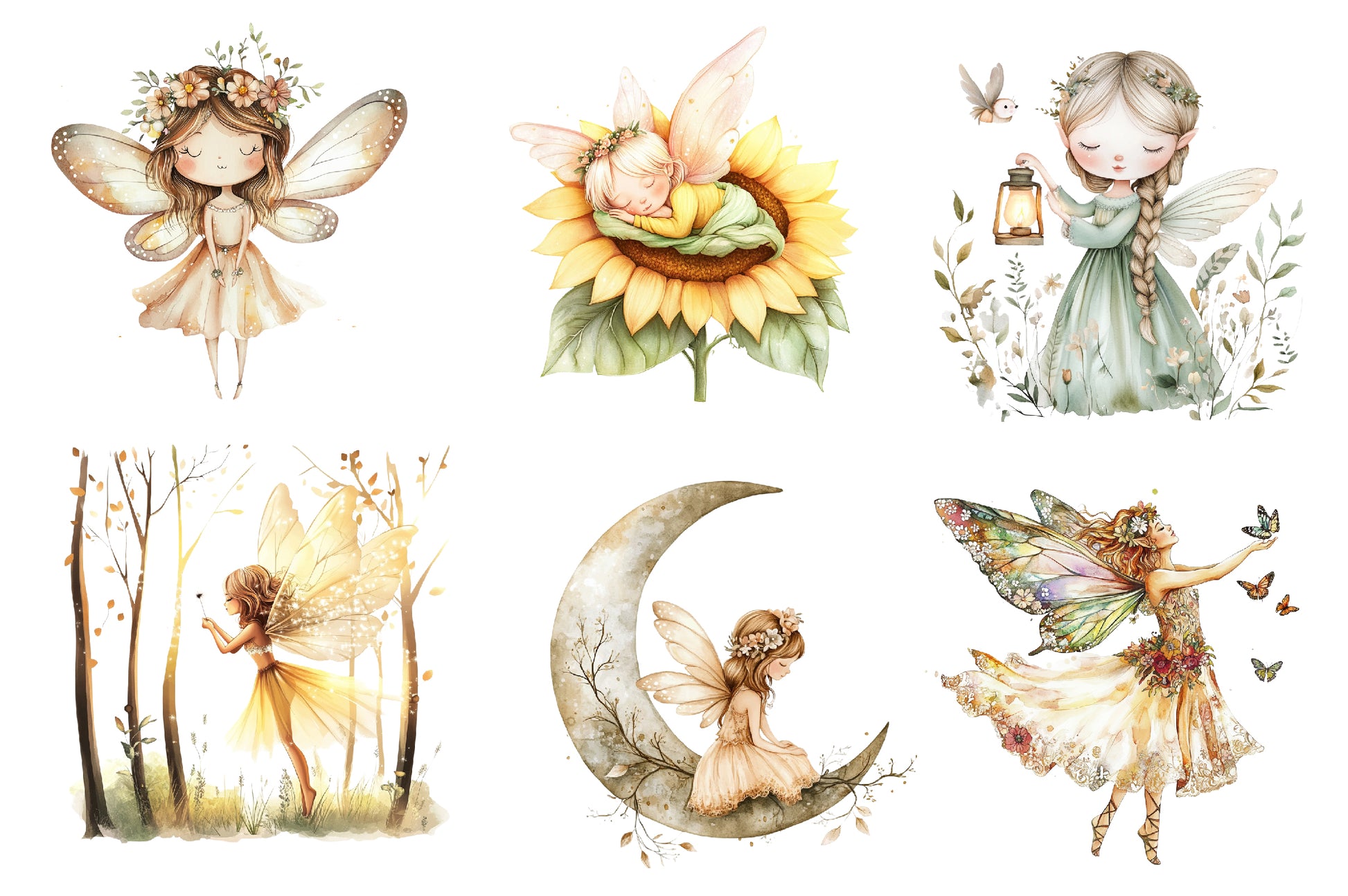 Boho Woodland Fairy Clipart Bundle - CraftNest - Digital Crafting and Art
