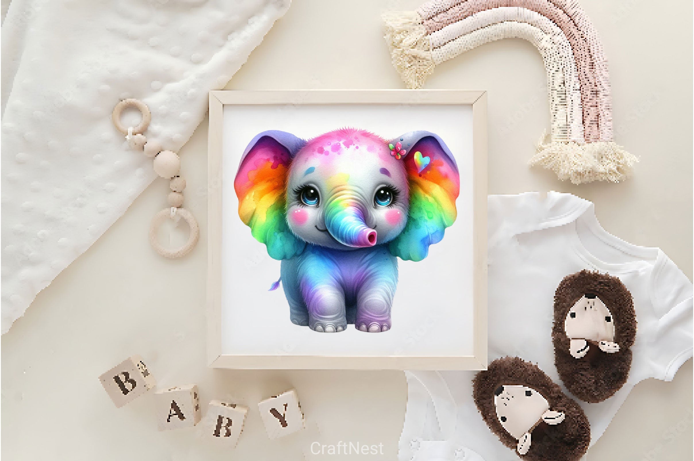 Rainbow Animals Cute Animal Clipart Bundle - CraftNest - Digital Crafting and Art