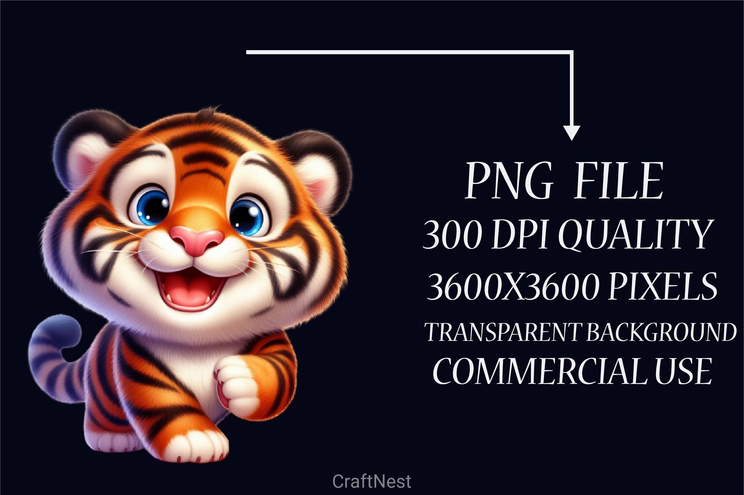 Cute Baby Tiger Clipart Bundle 2 - CraftNest - Digital Crafting and Art