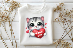 Love You Cat Valentine's Clipart Bundle 4 - CraftNest - Digital Crafting and Art