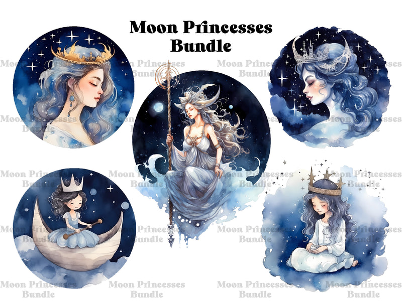 Moon Princesses Clipart - CraftNest