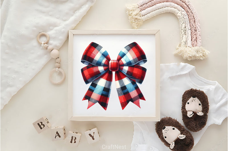 Christmas Plaid Bows Clipart Bundle - CraftNest - Digital Crafting and Art