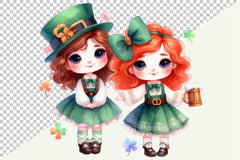 Cute St Patricks Irish Girl Clipart Bundle - CraftNest - Digital Crafting and Art