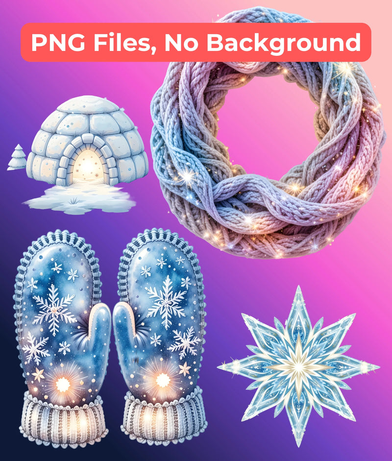 Ethereal Winter Elements Clipart Bundle - CraftNest - Digital Crafting and Art
