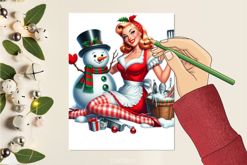 Christmas Housewife Clipart Bundle - CraftNest - Digital Crafting and Art
