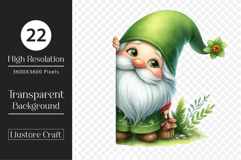 Gnome Peeking Around Corner Clipart Bundle - CraftNest - Digital Crafting and Art