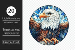 Bald Eagle Stained Glass North America Clipart Bundle - CraftNest - Digital Crafting and Art