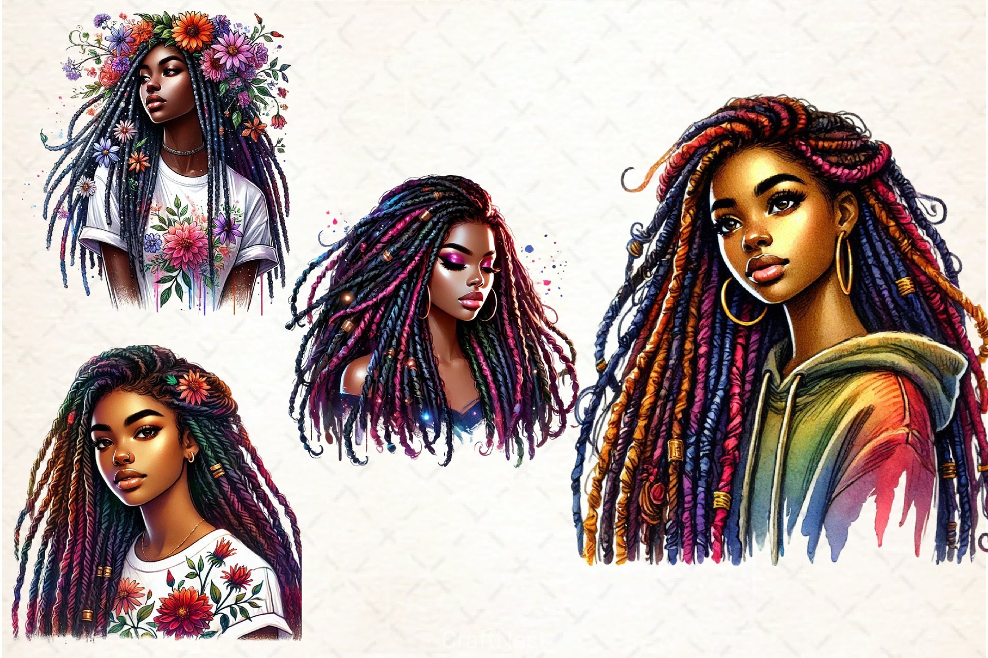 Black History Month Girl Clipart Bundle 1 - CraftNest - Digital Crafting and Art